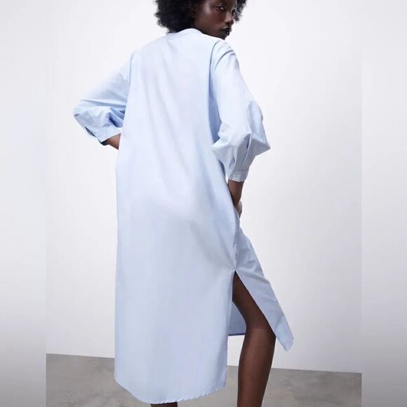 ZARA PIN TUCK TUNIC DRESS - Picture 6 of 9